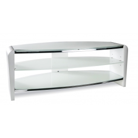 Alphason FRN1100 Francium 1100 | 3 Shelf TV Stand in White Supports/Arctic White Glass