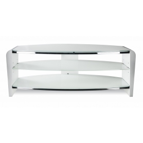 Alphason FRN1100 Francium 1100 | 3 Shelf TV Stand in White Supports/Arctic White Glass - 1