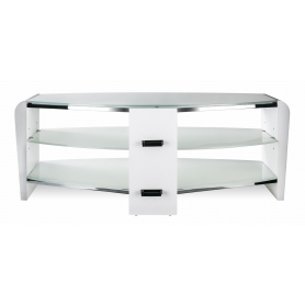 Alphason FRN1100 Francium 1100 | 3 Shelf TV Stand in White Supports/Arctic White Glass - 4