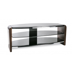 Alphason FRN1100 Francium 1100 | 3 Shelf TV Stand in Walnut Supports/Black Glass