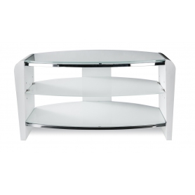 Alphason FRN800 Francium 800 | 3 Shelf TV Stand in White Supports/Arctic White Glass - 1