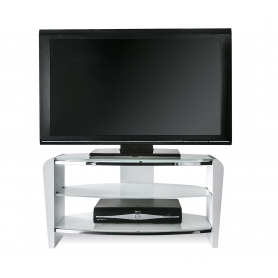 Alphason FRN800 Francium 800 | 3 Shelf TV Stand in White Supports/Arctic White Glass - 2