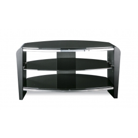 Alphason FRN800 Francium 800 | 3 Shelf TV Stand in Black Supports/Black Glass - 1