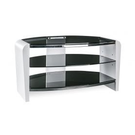 Alphason FRN800 Francium 800 | 3 Shelf TV Stand in White Supports/Black Glass