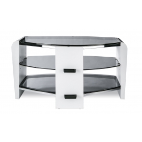 Alphason FRN800 Francium 800 | 3 Shelf TV Stand in White Supports/Black Glass - 4