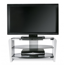 Alphason FRN800 Francium 800 | 3 Shelf TV Stand in White Supports/Black Glass - 2