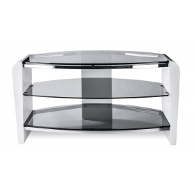 Alphason FRN800 Francium 800 | 3 Shelf TV Stand in White Supports/Black Glass - 1