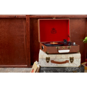 GPO Attache 3 Speed Portable USB Record Player - Vintage Brown - 1