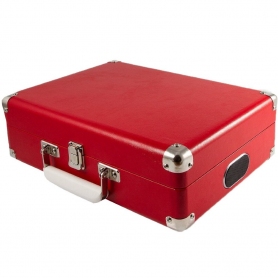 GPO Attache 3 Speed Portable USB Record Player - Pillar-Box Red - 2